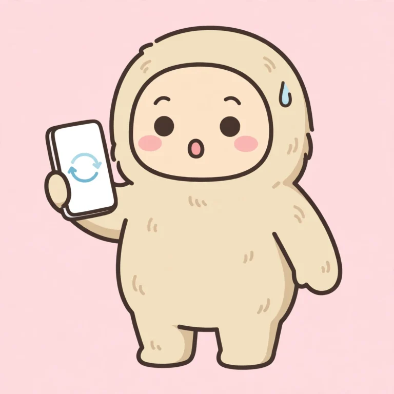 Cartoon character holding a phone with a restart symbol, a phone keeps restarting fix